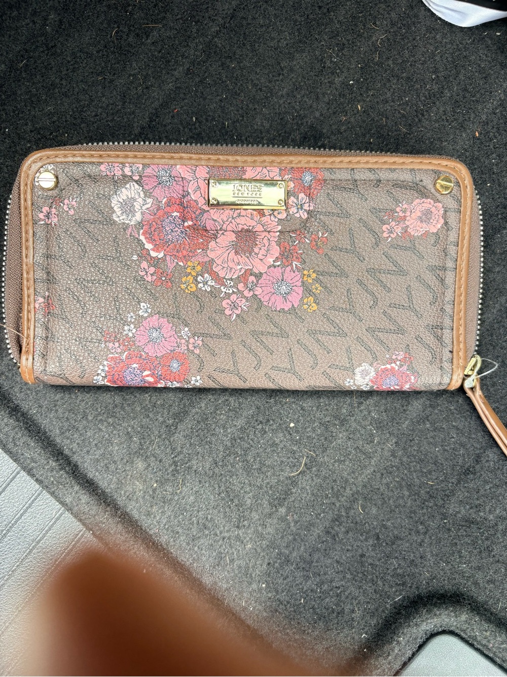 Jones New York Floral Logo Wallet - Brown/Pink
